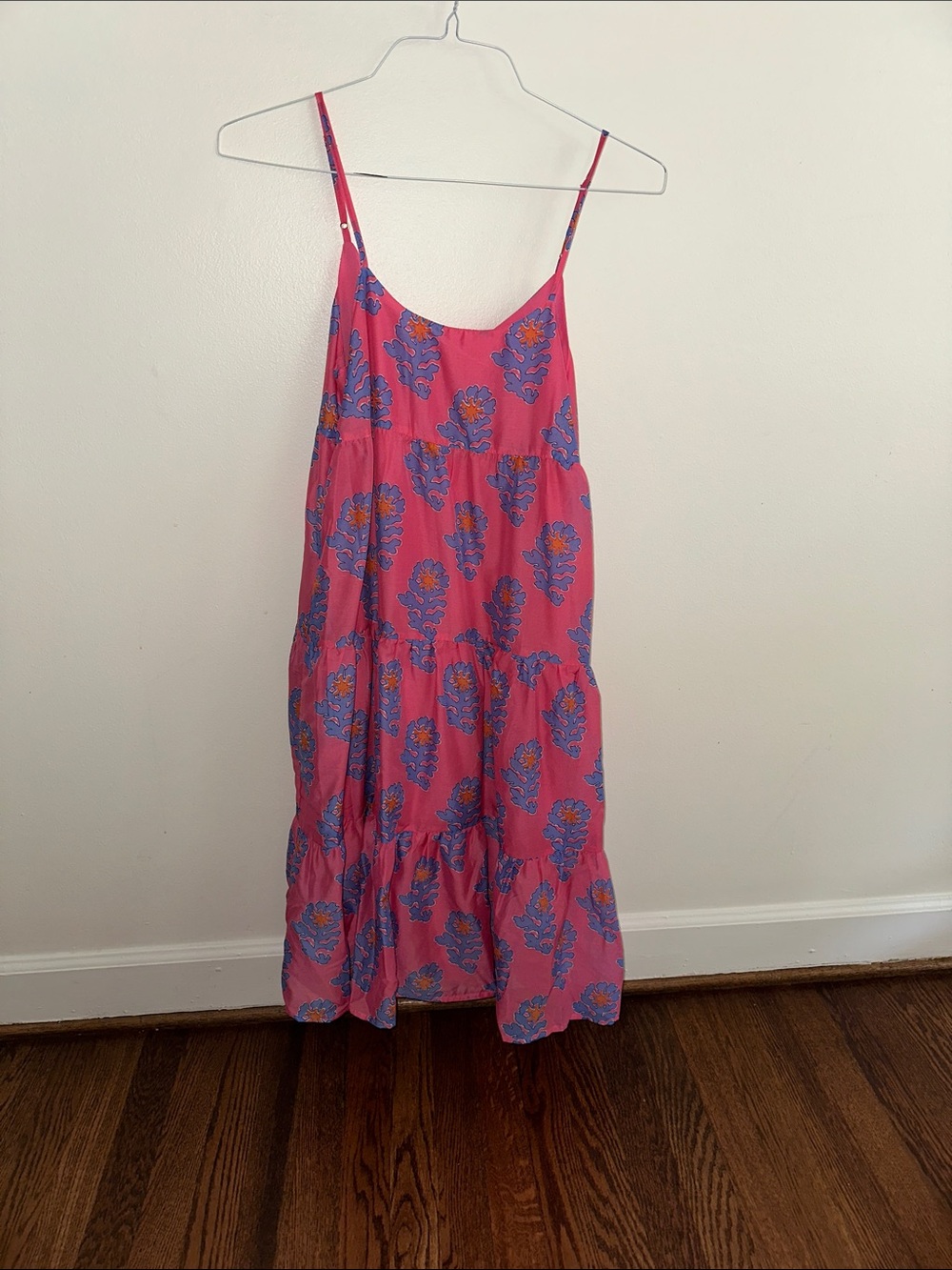 j. Marie Pink Floral Tiered Dress